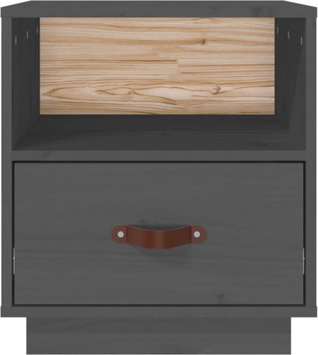 Vidaxl Nachtkastjes 2 St 40x34x45 Cm Massief Grenenhout - Grijs