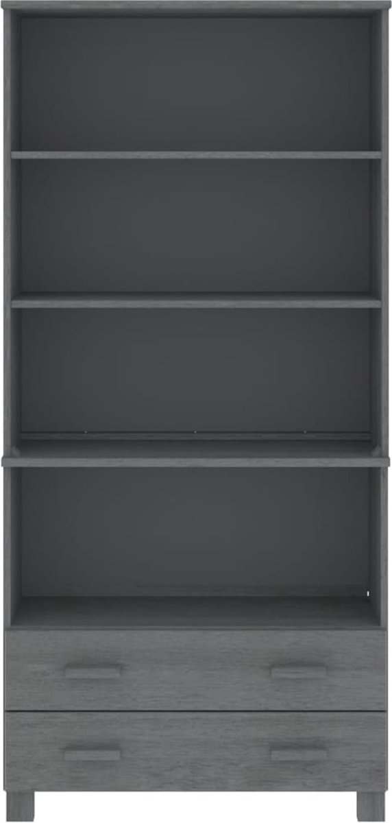 Vidaxl Hoge Kast Massief Grenenhout Donker - Grijs