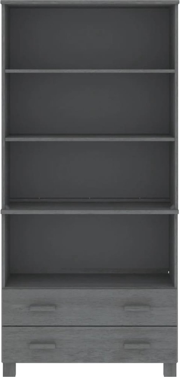 Vidaxl Hoge Kast Massief Grenenhout Donker - Grijs