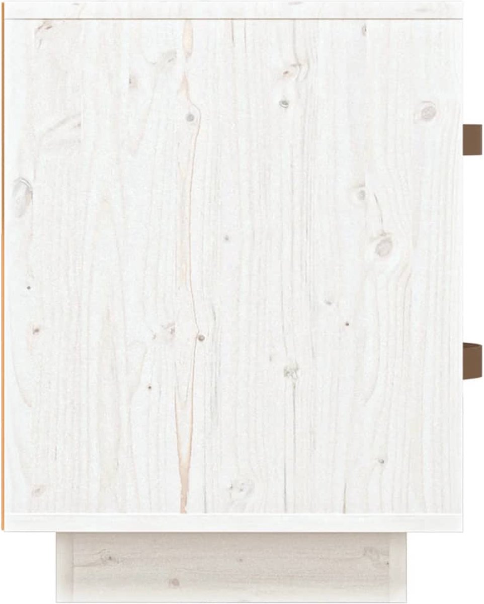 Vidaxl  Nachtkastjes 2 St 40x34x45 Cm Massief Grenenhout Wit