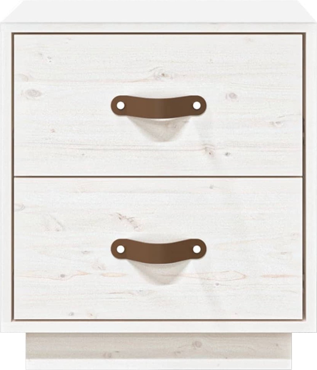 Vidaxl  Nachtkastjes 2 St 40x34x45 Cm Massief Grenenhout Wit