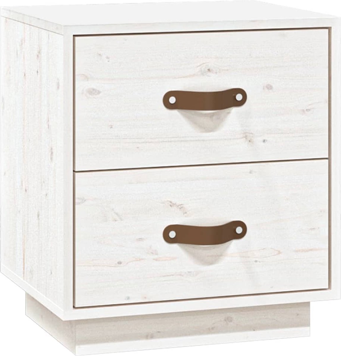 Vidaxl  Nachtkastjes 2 St 40x34x45 Cm Massief Grenenhout Wit