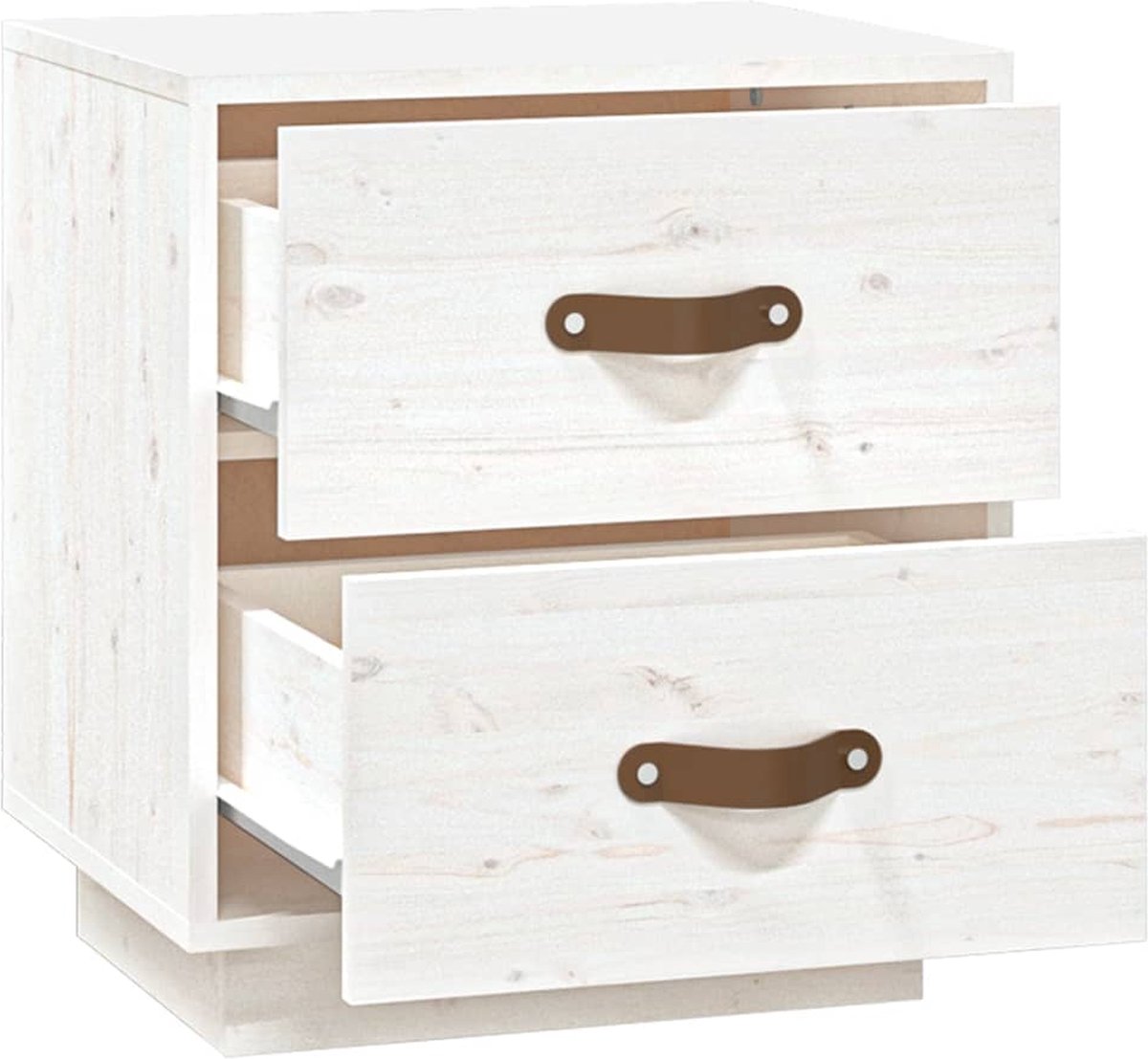 Vidaxl  Nachtkastjes 2 St 40x34x45 Cm Massief Grenenhout Wit