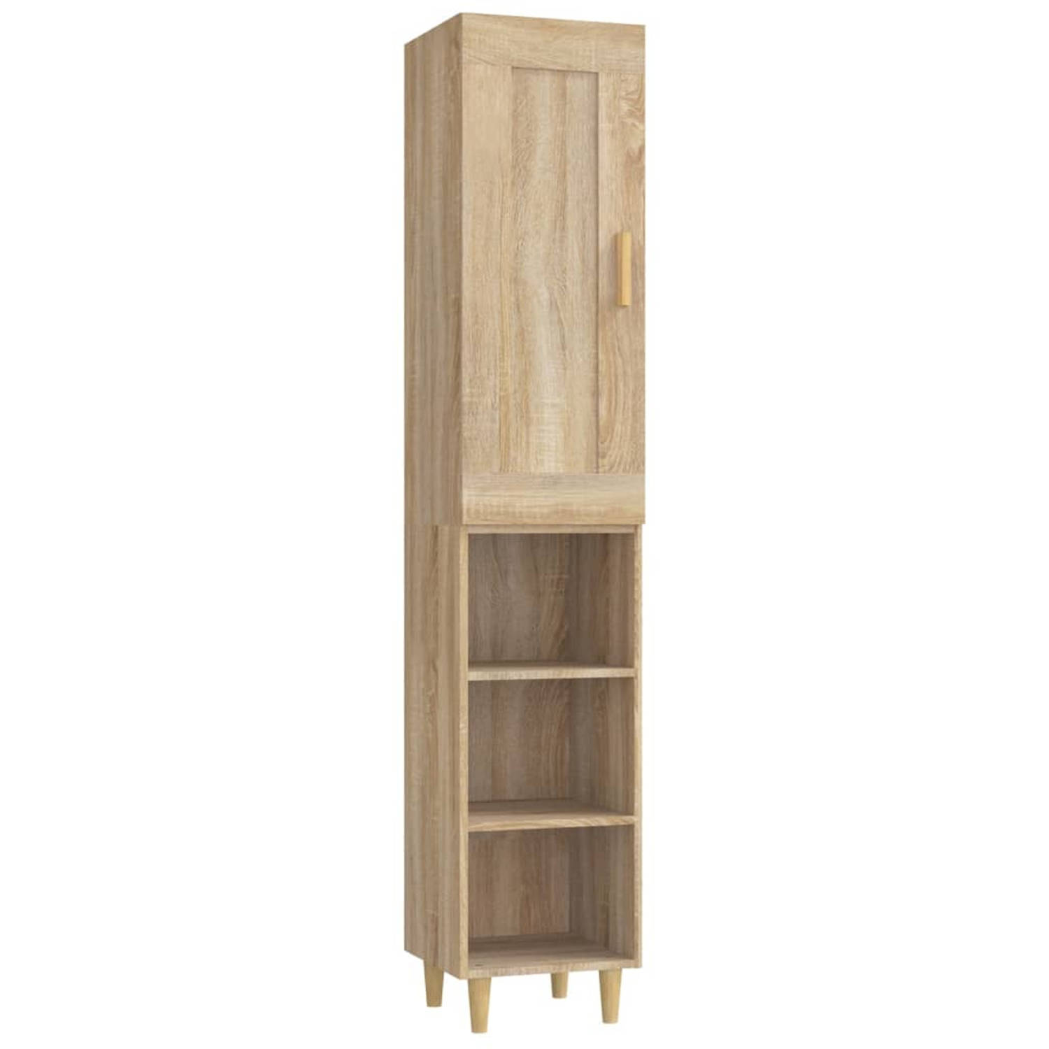 Vidaxl Hoge Kast 35x34x180 Cm Bewerkt Hout Sonoma Eikenkleurig - Bruin