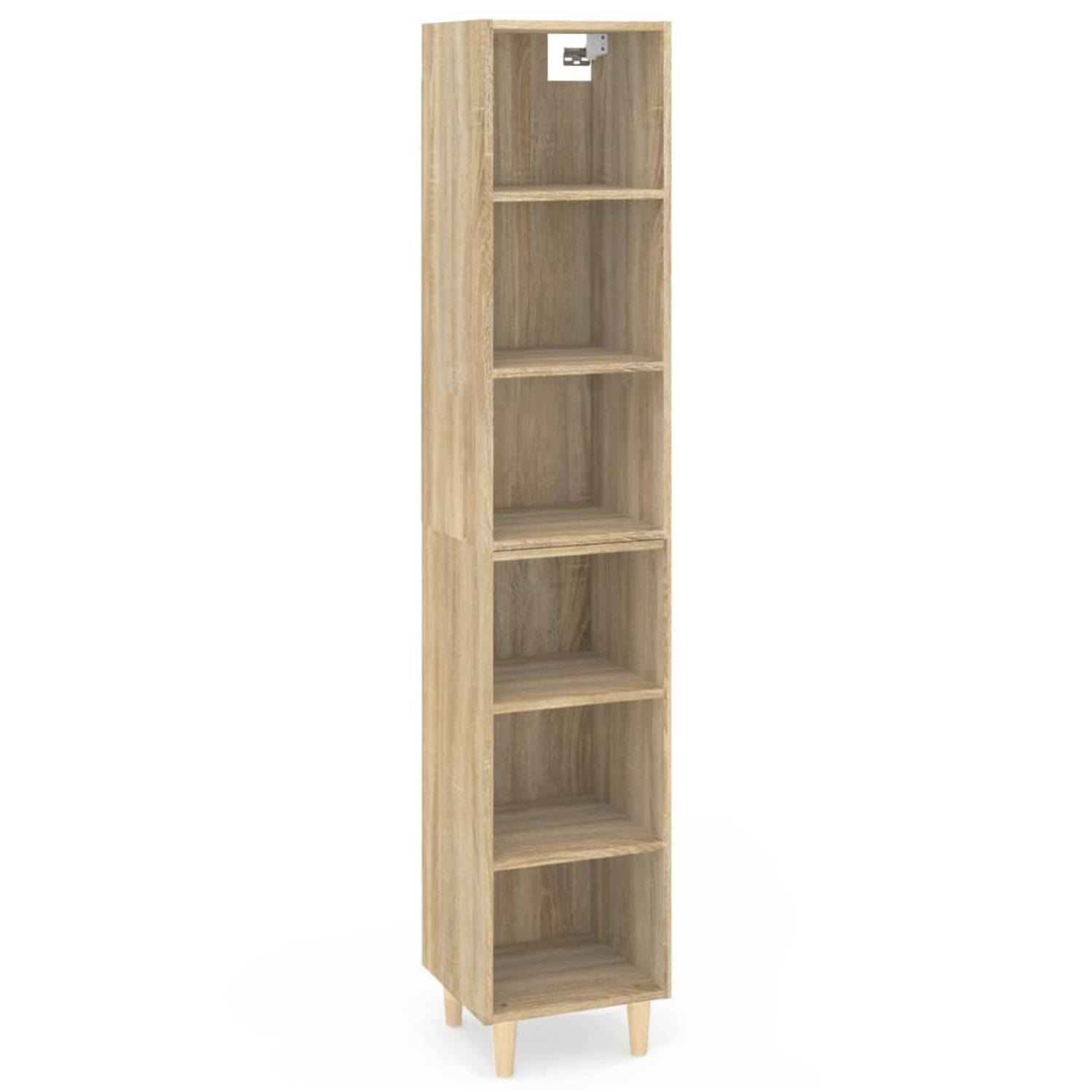 Vidaxl Hoge Kast 34,5x32,5x180 Cm Bewerkt Hout Sonoma Eikenkleurig - Beige