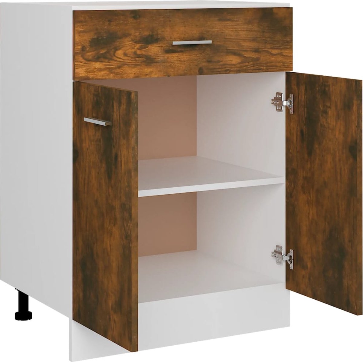 Vidaxl Onderkast Met Lade 60x46x81,5 Cm Bewerkt Hout Gerookt Eiken - Bruin