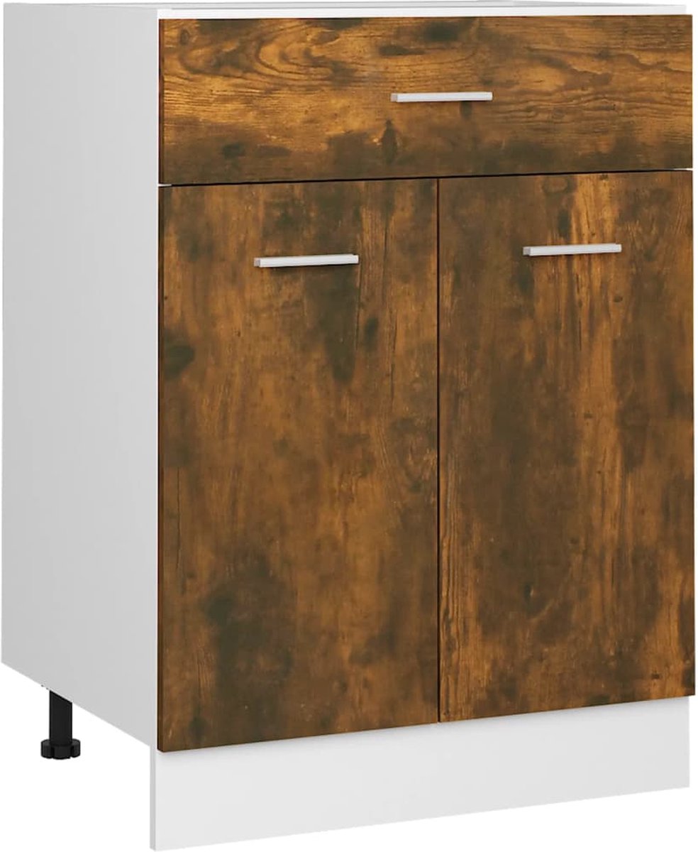 Vidaxl Onderkast Met Lade 60x46x81,5 Cm Bewerkt Hout Gerookt Eiken - Bruin