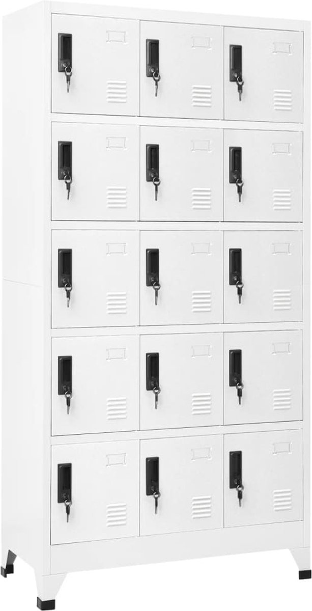 Vidaxl Lockerkast 90x40x180 Cm Staal Wit