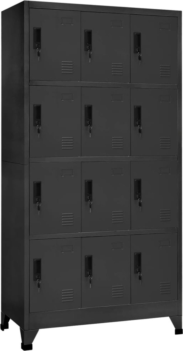 Vidaxl Lockerkast 90x45x180 Cm Staal Antracietkleurig