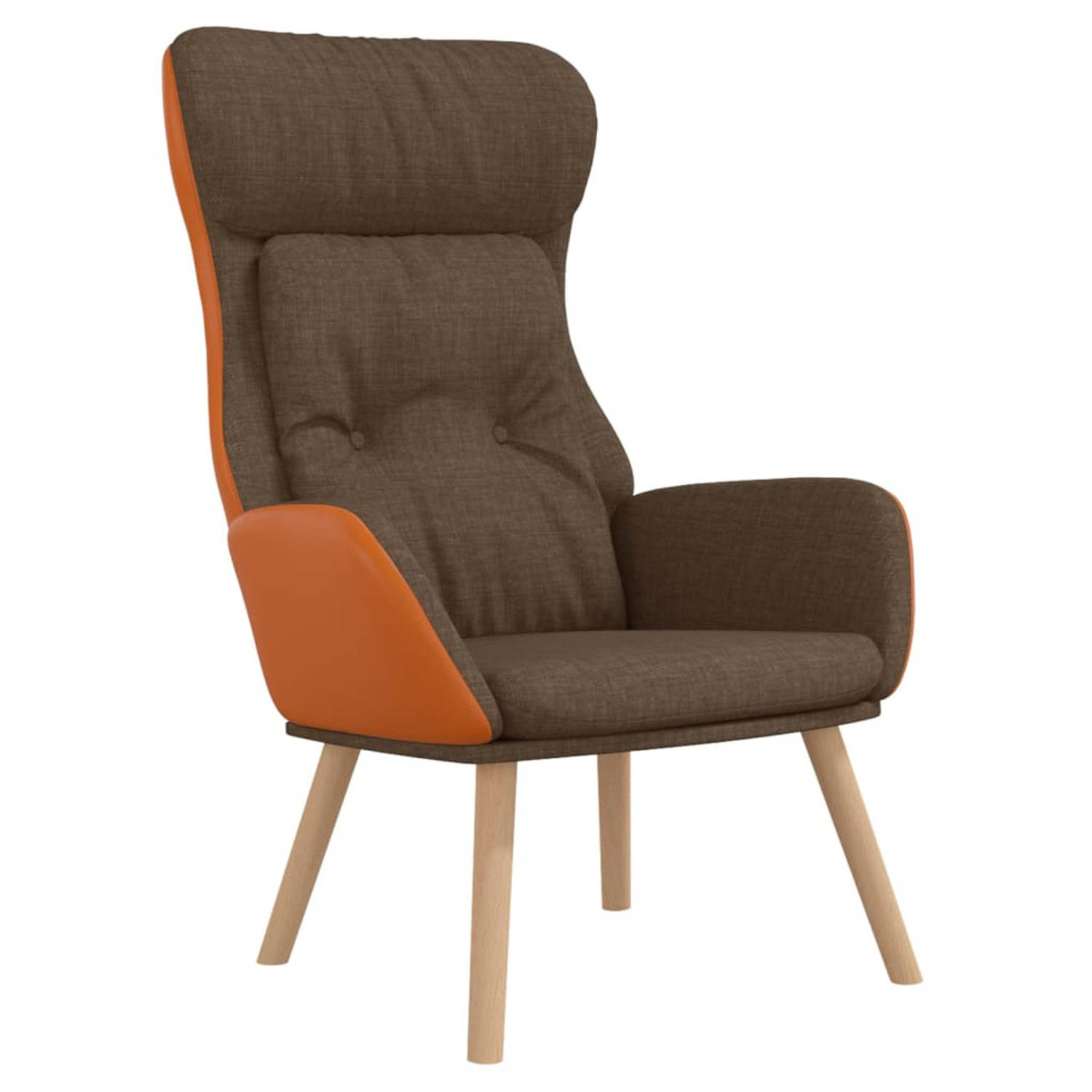 Vidaxl Relaxstoel Stof En Pvc - Bruin