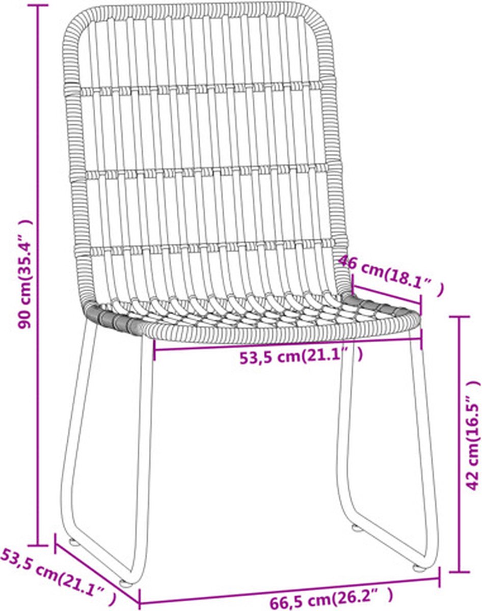 Vidaxl 5-delige Tuinset Eikenkleurig - Zwart