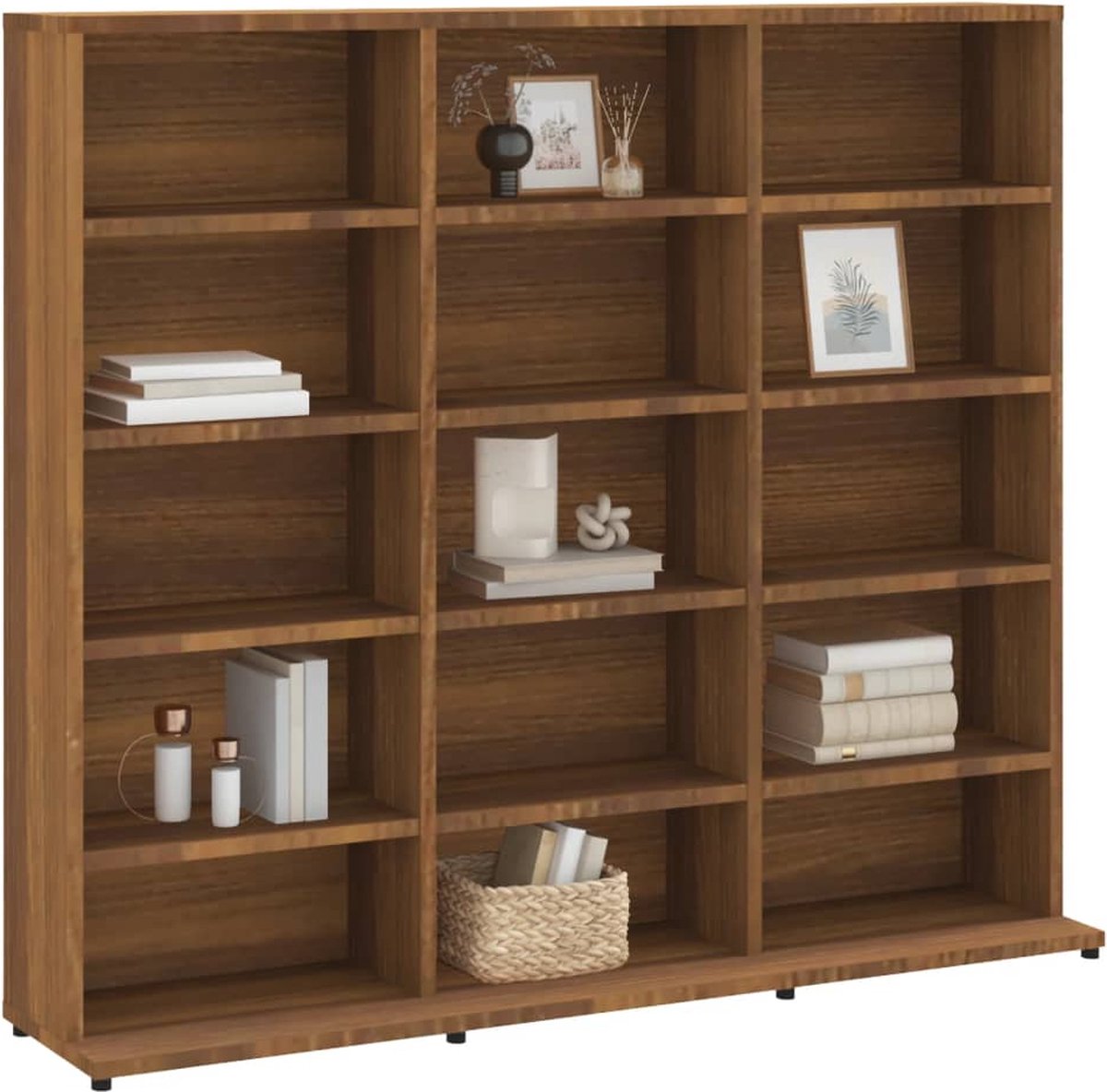 Vidaxl Cd-kast 102x23x89,5 Cm Bewerkt Houteikenkleurig - Bruin