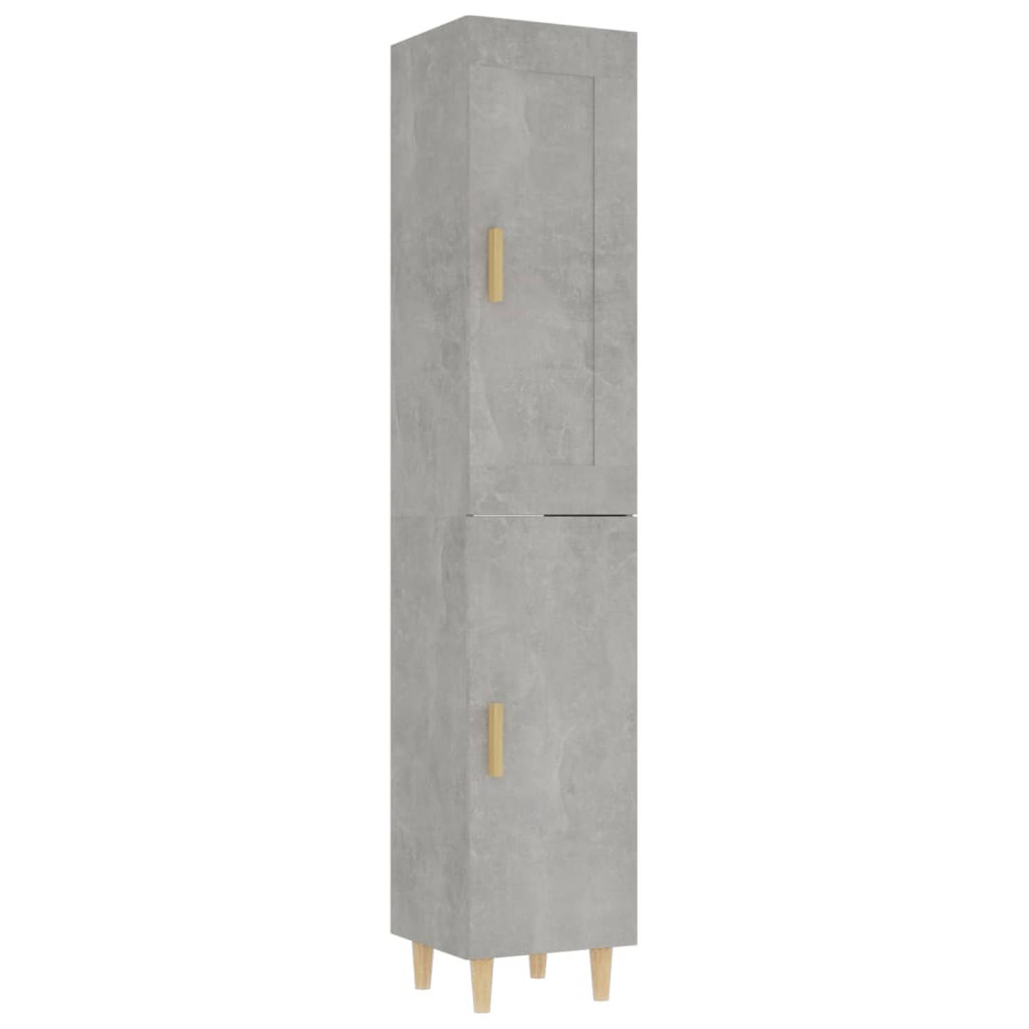 Vidaxl Hoge Kast 35x34x180 Cm Bewerkt Hout Beton - Grijs