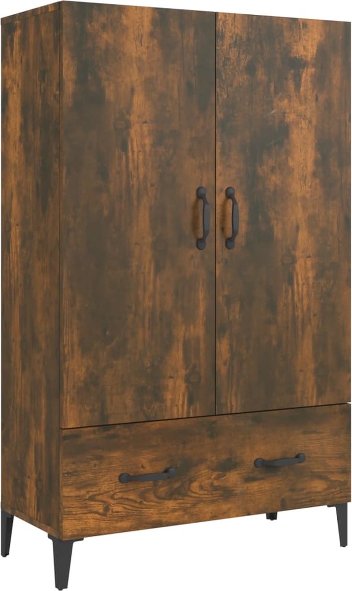 Vidaxl Hoge Kast 70x31x115 Cm Bewerkt Hout Gerookt Eikenkleurig - Bruin