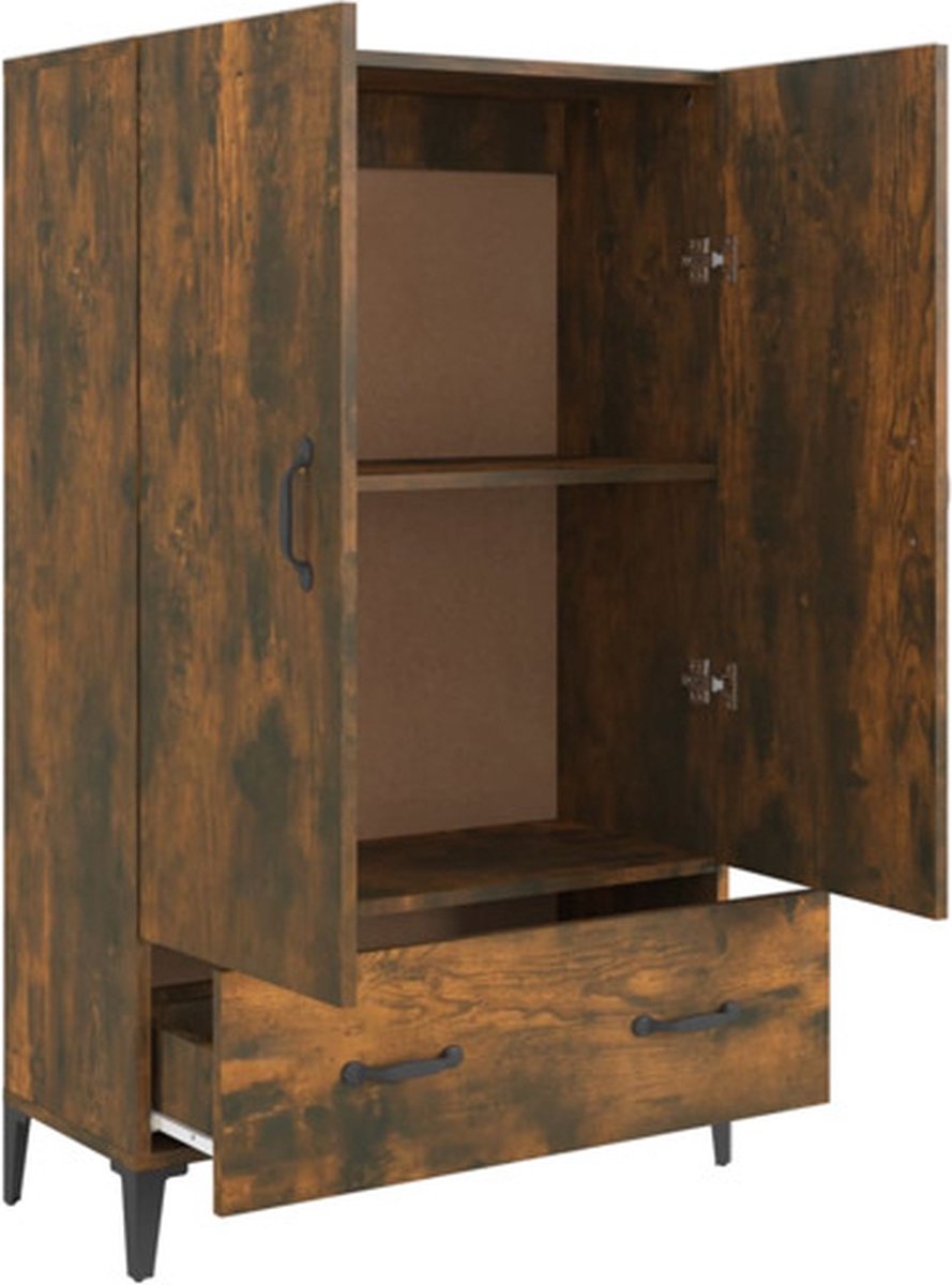 Vidaxl Hoge Kast 70x31x115 Cm Bewerkt Hout Gerookt Eikenkleurig - Bruin