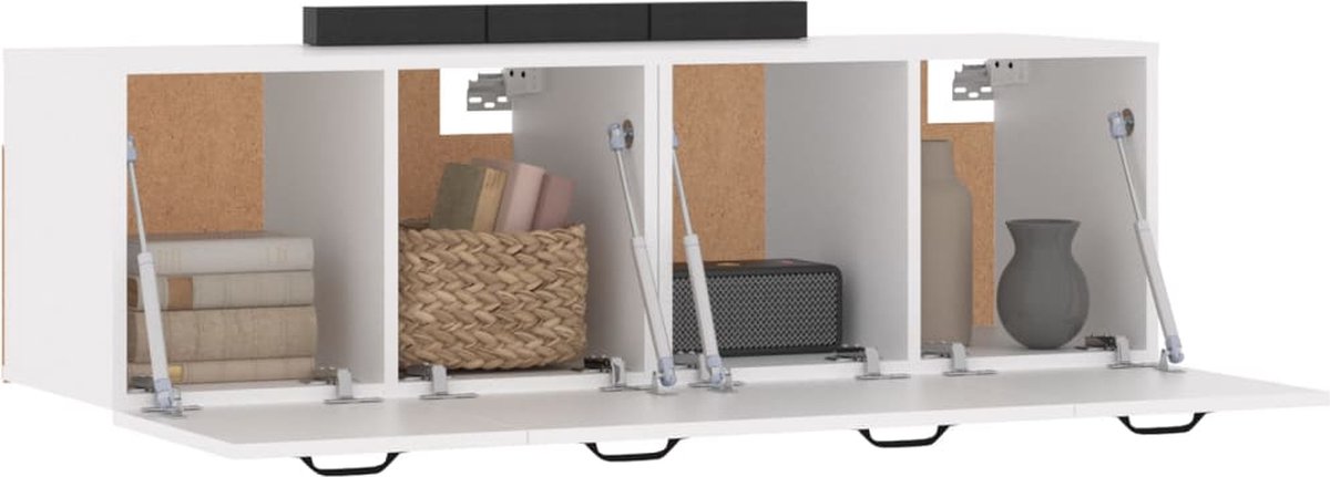 Vidaxl Wandkasten 2 St 80x35x36,5 Cm Bewerkt Hout Wit