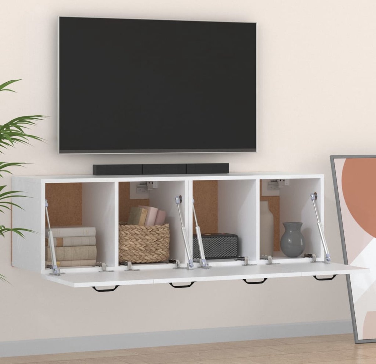 Vidaxl Wandkasten 2 St 80x35x36,5 Cm Bewerkt Hout Wit