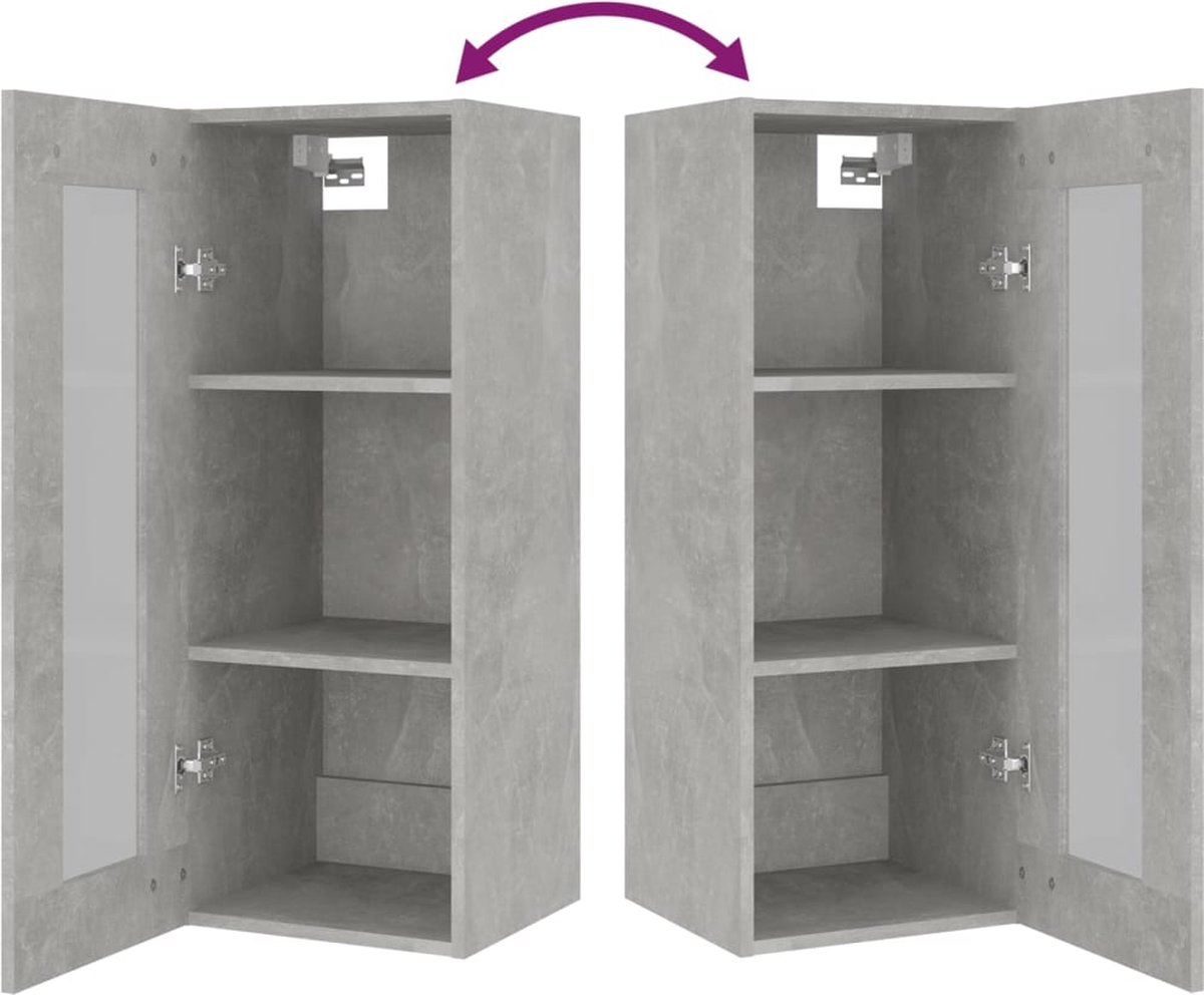 Vidaxl Hangkast 34,5x34x90 Cm Beton - Grijs