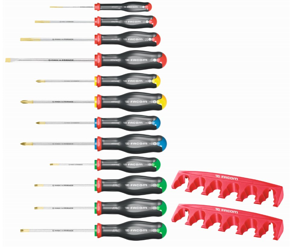 Facom AT.J12R2PB | SET | SCHROEVENDRAAIERS | Inc. Houder