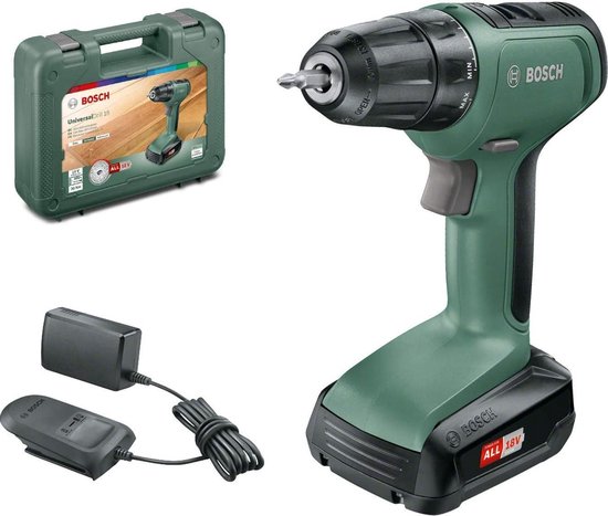 Bosch Accuschroefboormachine met twee standen UniversalDrill 18,1x accu PBA 18V 1,5 Ah, oplader