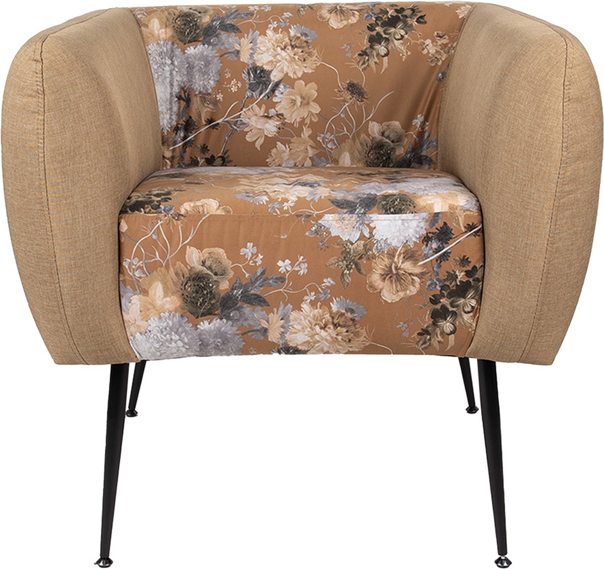 Clayre & Eef Fauteuil met Armleuning 75x71x71 cm Groen Hout - Geel