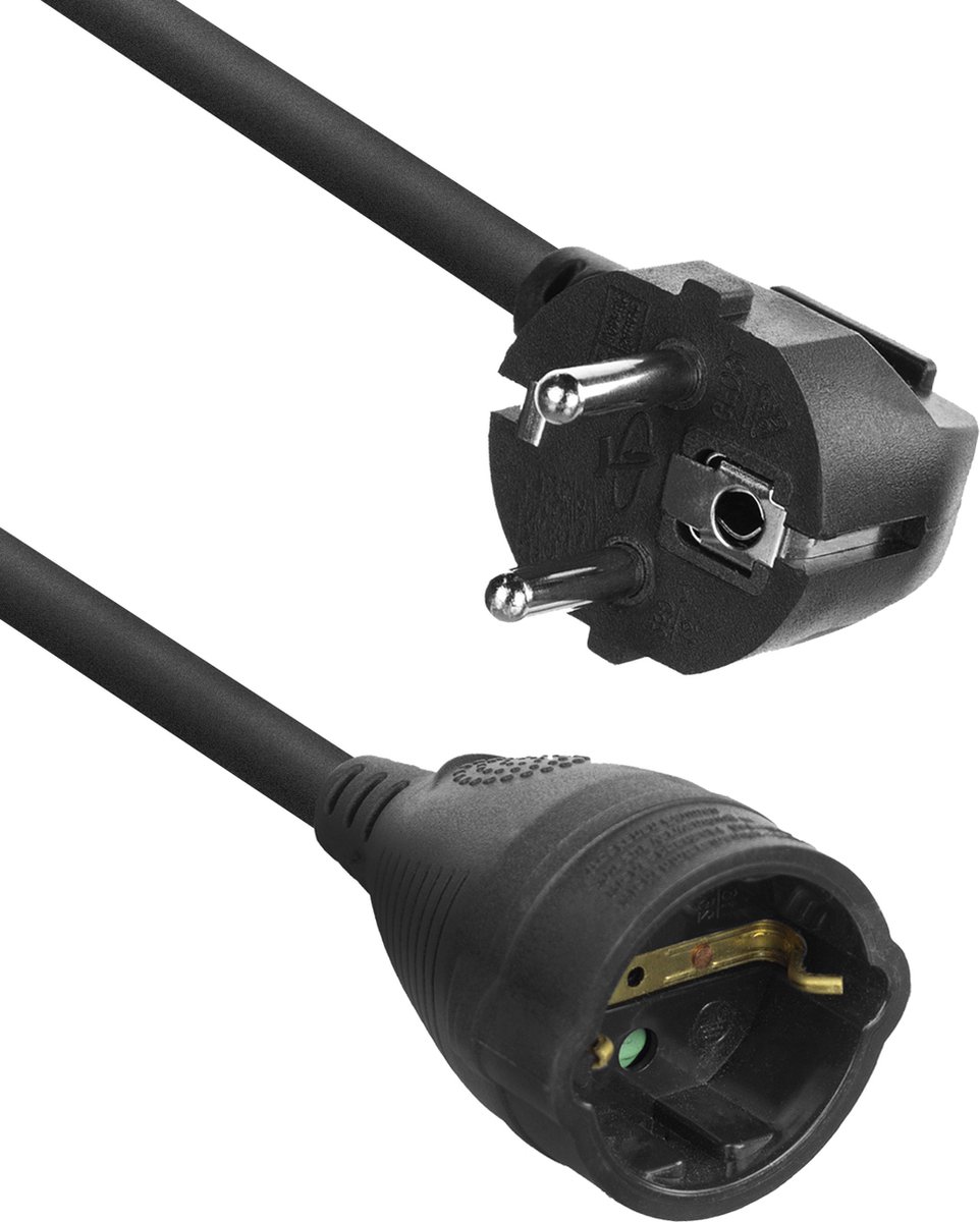 ACT electriciteitssnoer type F 10m - Zwart
