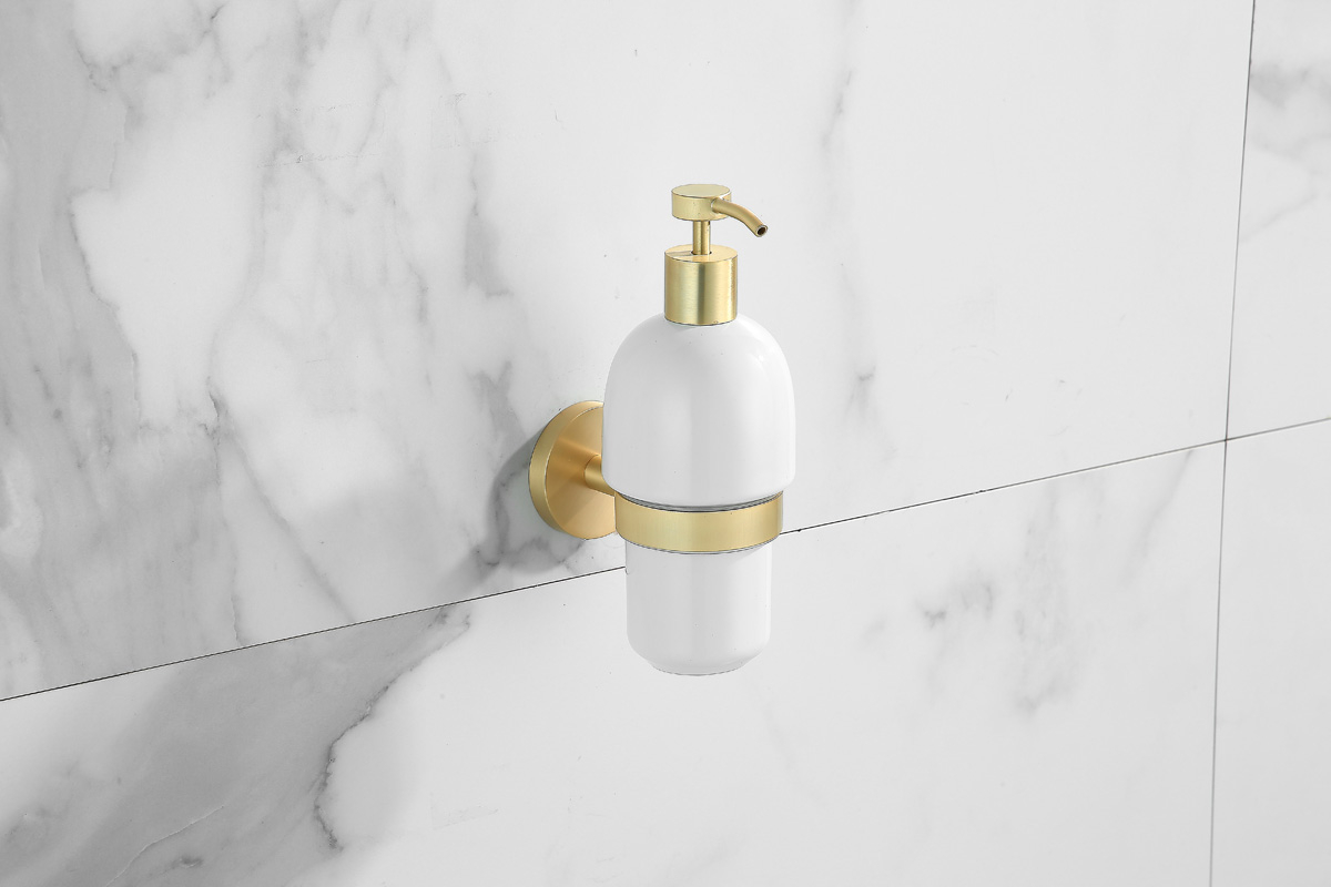 Saniclear Brass zeepdispenser geborsteld messing - Goud