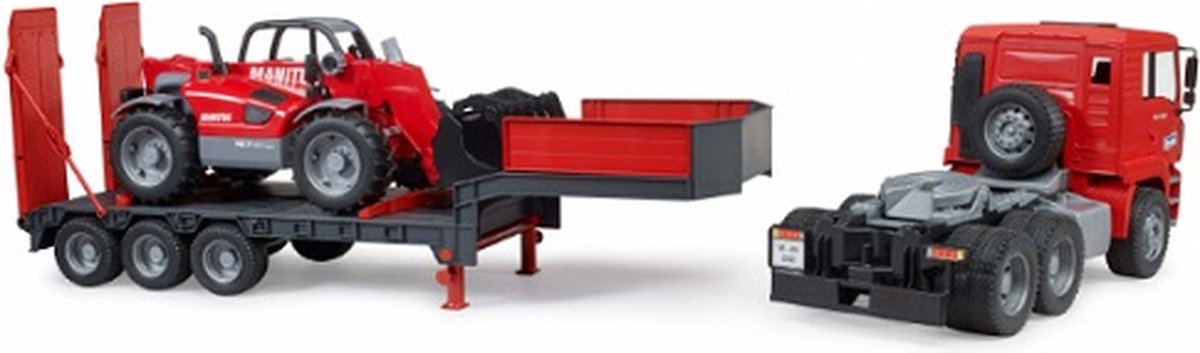 Bruder MAN TGA Tiefl. m Manitou Teleskop - Rood