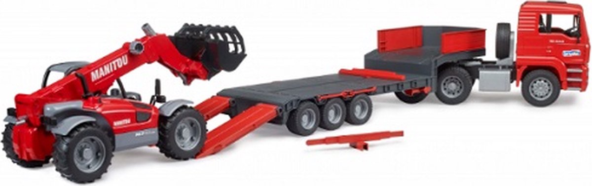 Bruder MAN TGA Tiefl. m Manitou Teleskop - Rood