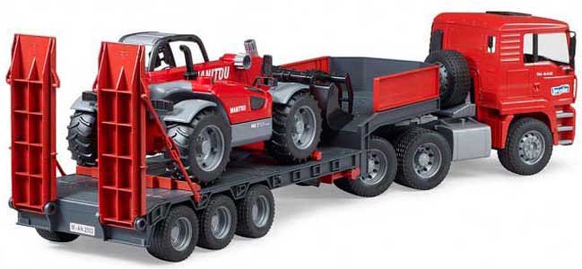 Bruder MAN TGA Tiefl. m Manitou Teleskop - Rood