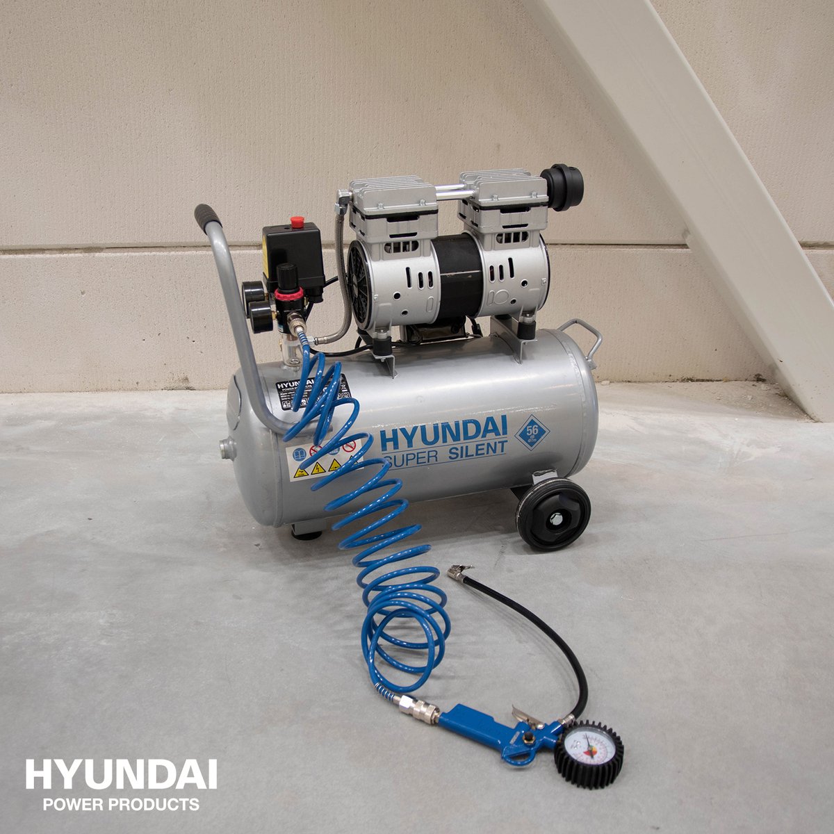 Hyundai Stille Compressor | 30L | 8 bar | 120 L/min - 55754