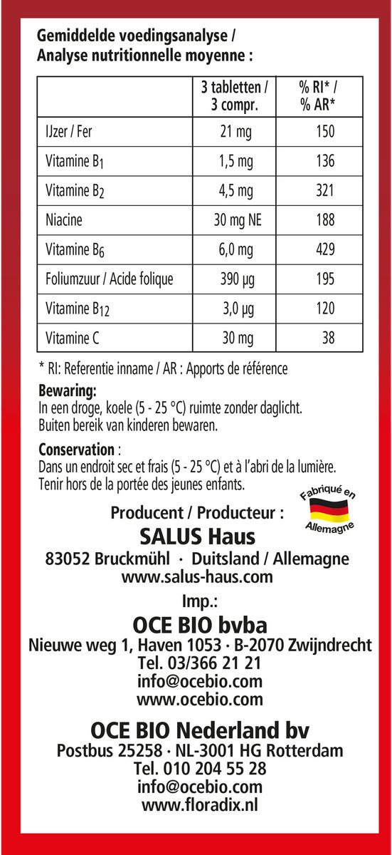 Salus Floradix ijzer tabletten
