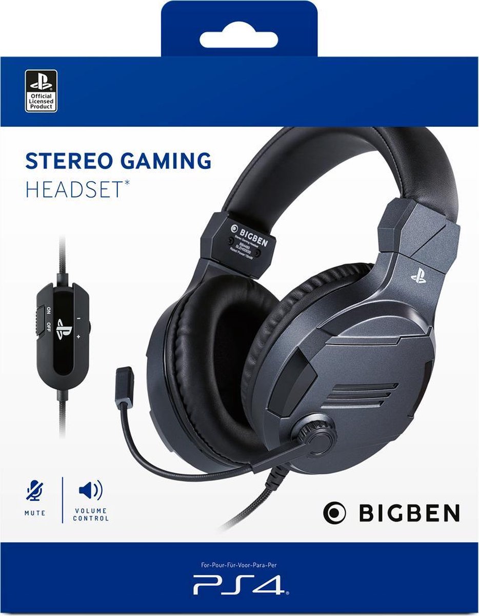Official Licensed PS4 & PS5 V3 Stereo Gaming Headset - Titanium
