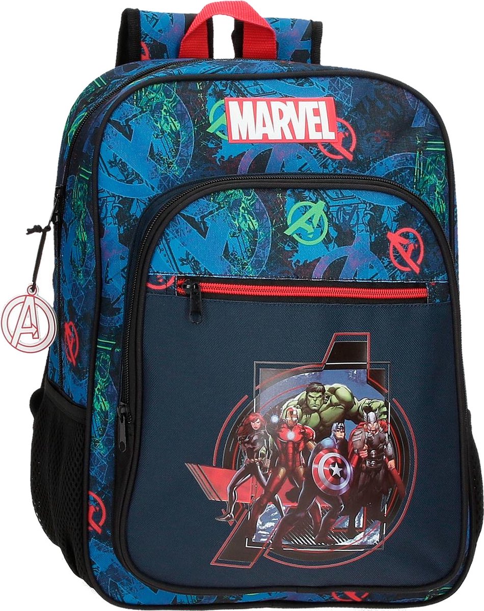 Personajes - Mochila Marvel On The Warpath Con Bolsillos Laterales - Blauw