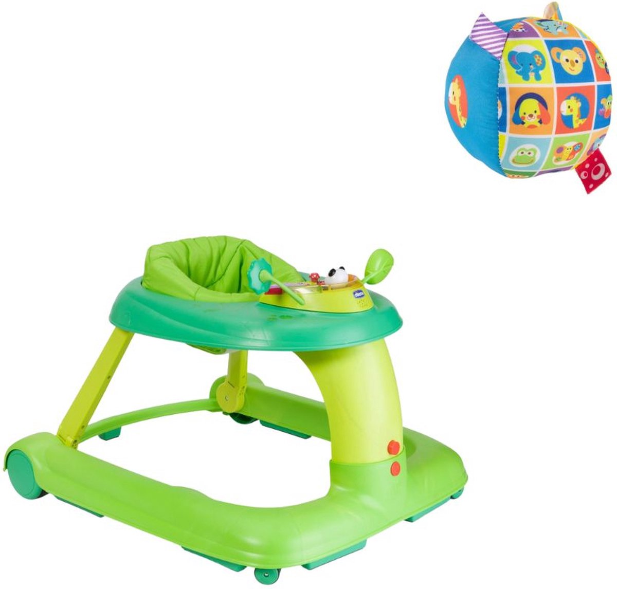 Chicco Bundel - 123 Loopstoel & Bal Met Rammelgeluid - Groen