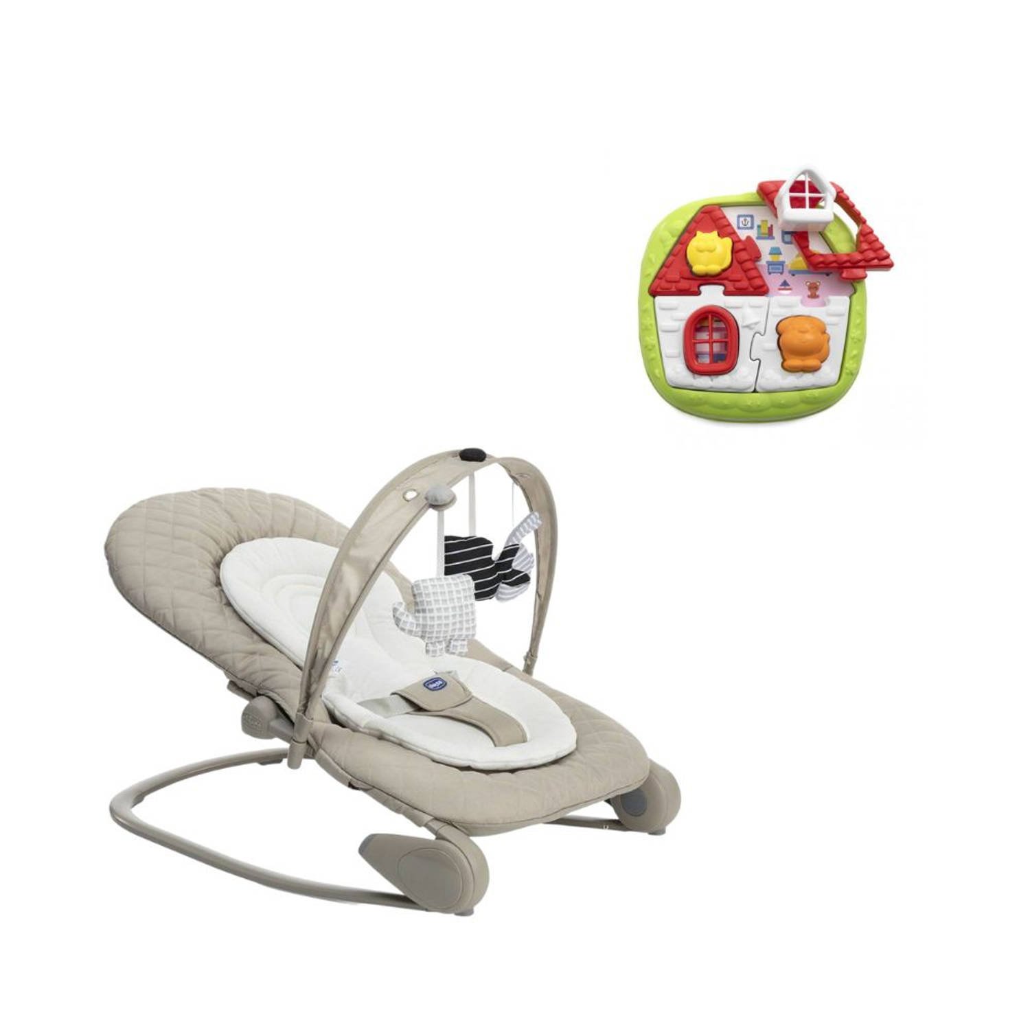 Chicco Bundel - Wipstoel - Relax Hoopla - Champagne & Puzzel - 2-in-1 Huispuzzel - Bruin