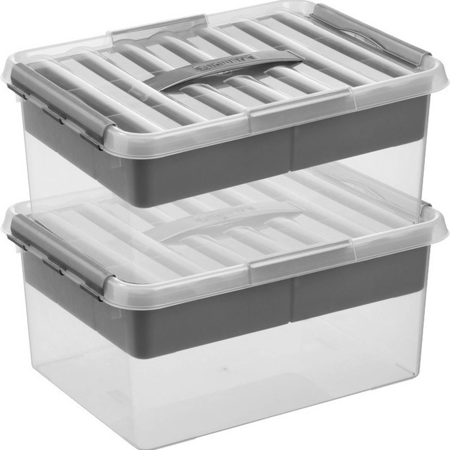 Sunware 2x Opberg Boxen/opbergdozen Tray 15 Liter40 X 30 X 18 Cm - Opbergbox