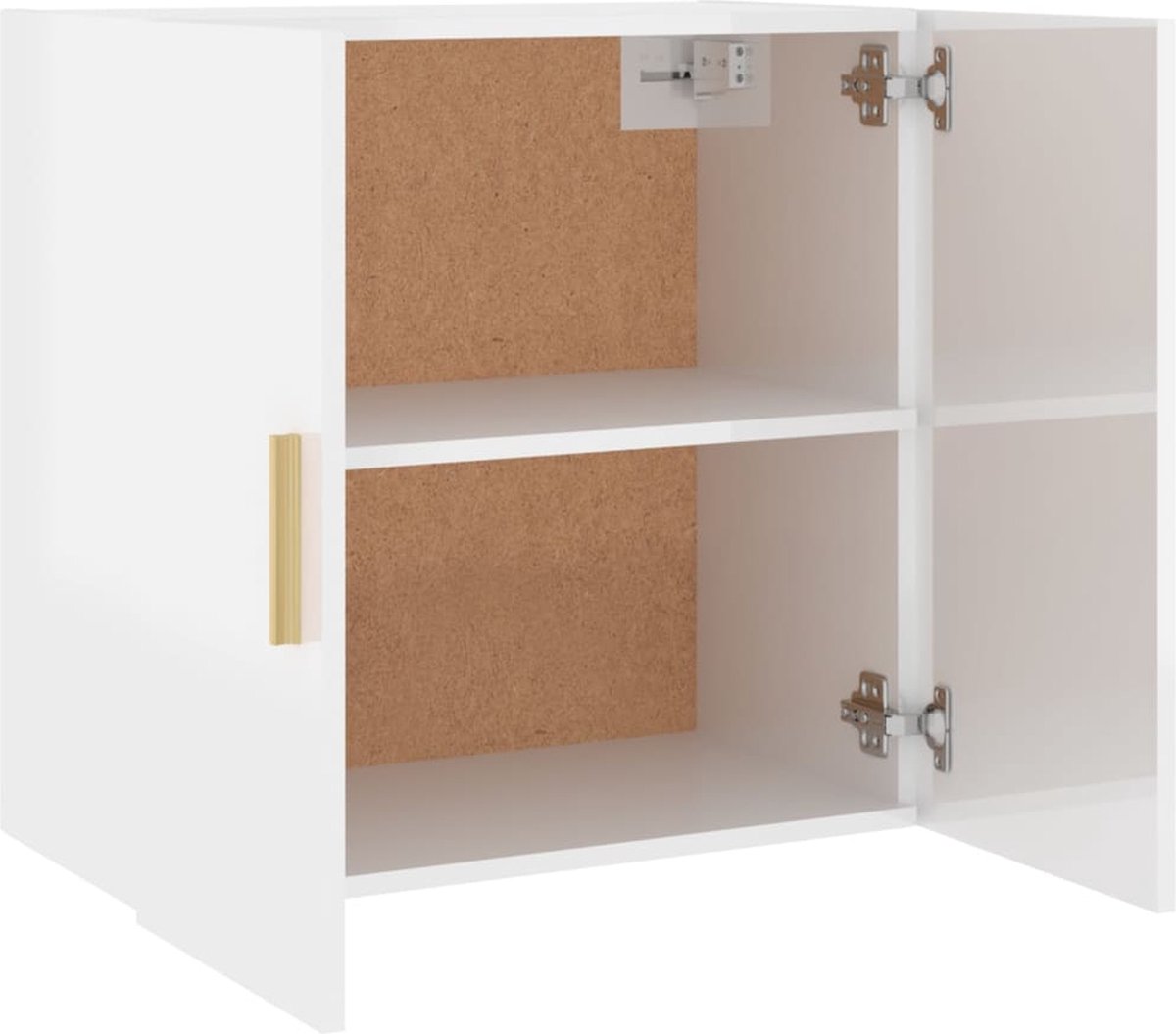 Vidaxl Wandkast 60x30x60 Cm Bewerkt Hout Hoogglans Wit - Grijs