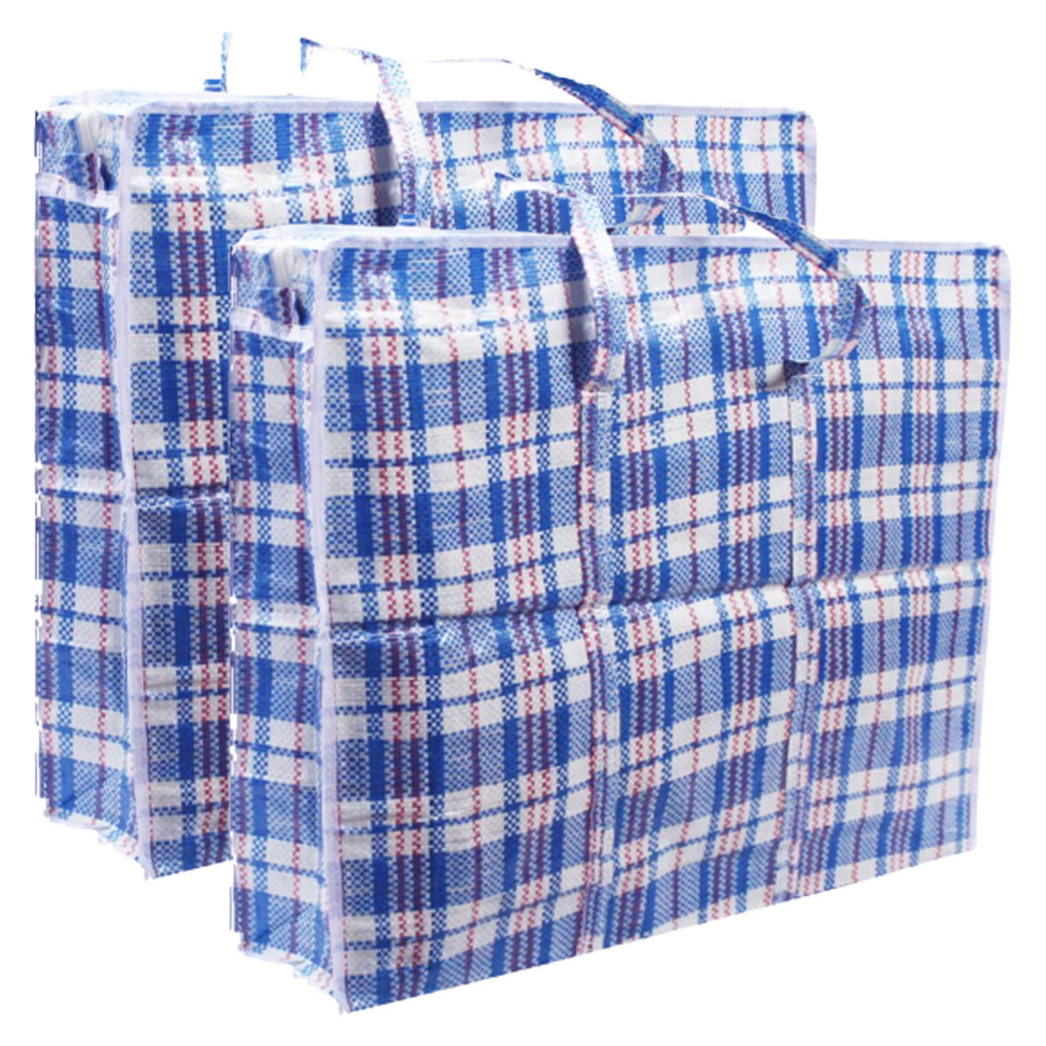 2x Stuks Opbergtas/hoes Voor Kussen/deken/dekbed/slaapzak 100x70x30 Cm - Shoppers - Blauw