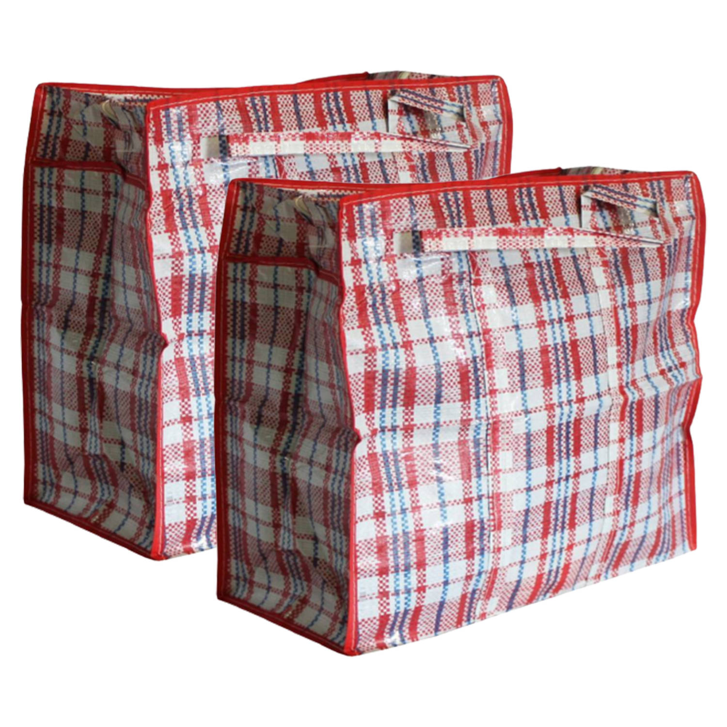 2x Stuks Opbergtas/hoes Voor Kussen/deken/dekbed/slaapzak 100x70x30 Cm Grijs - Shoppers - Rood