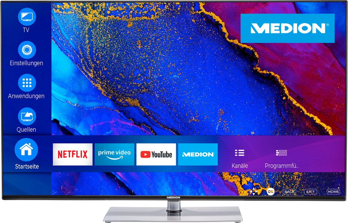 Medion X15595 - Smart Tv - 138,8 Cm - 55 Inch - 4k - Europees Model