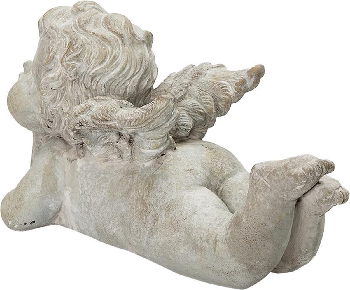 Clayre & Eef Grijze Decoratie Engel 29*14*16 Cm 6te0376 - Grijs