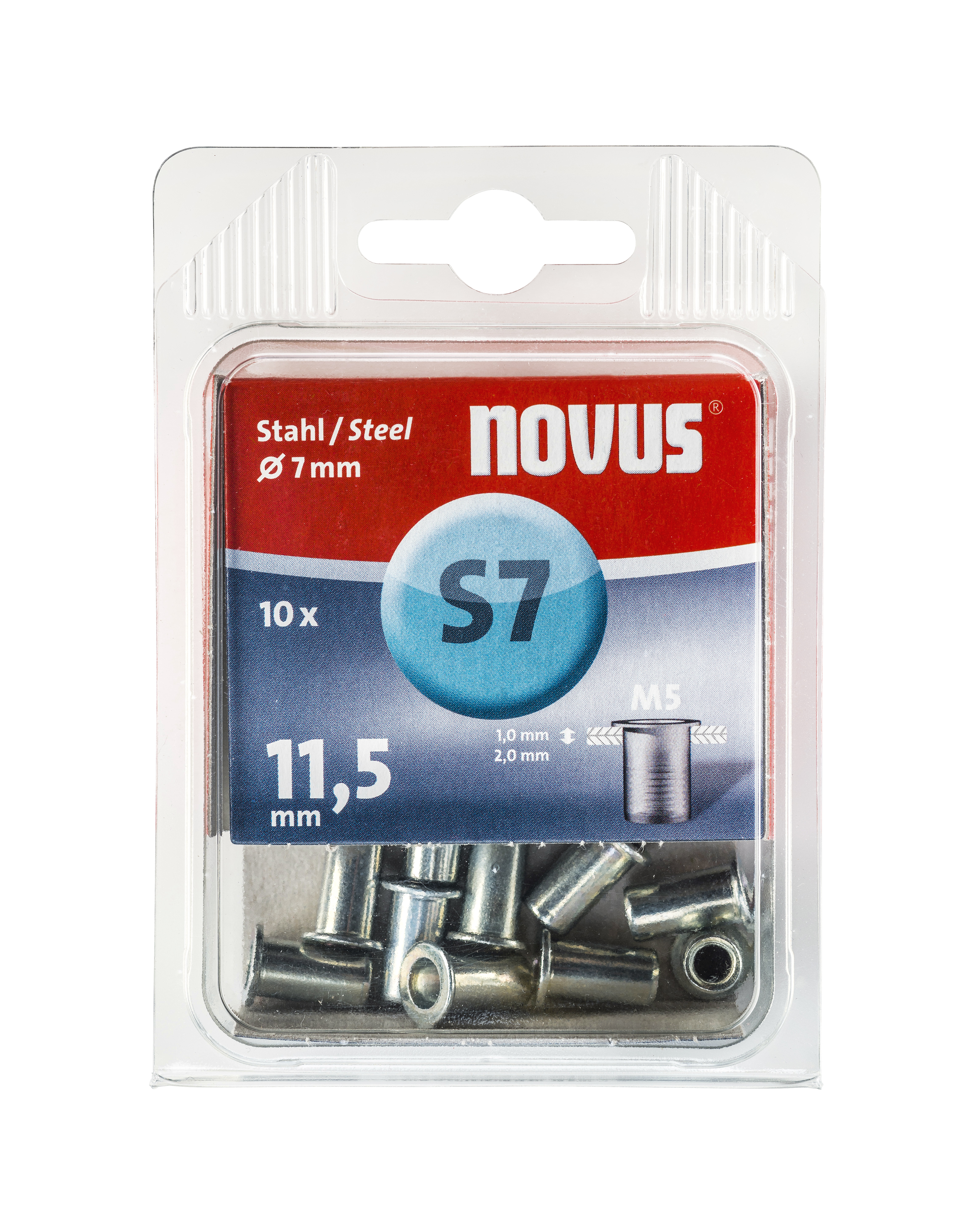 Novus Blindklinkmoer M5 X 11,5mm, Staal | 10 stuks - 045-0045