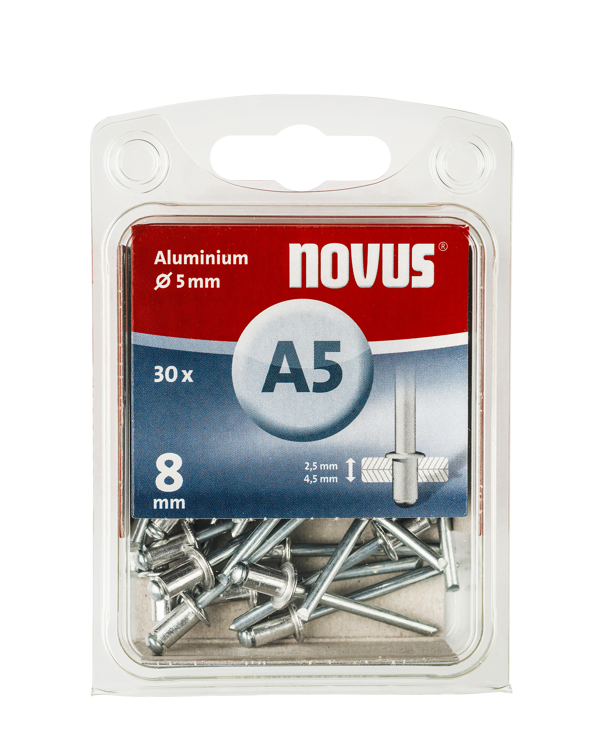 Novus Blindklinknagel A5 X 8mm | Alu SB | 30 stuks - 045-0026