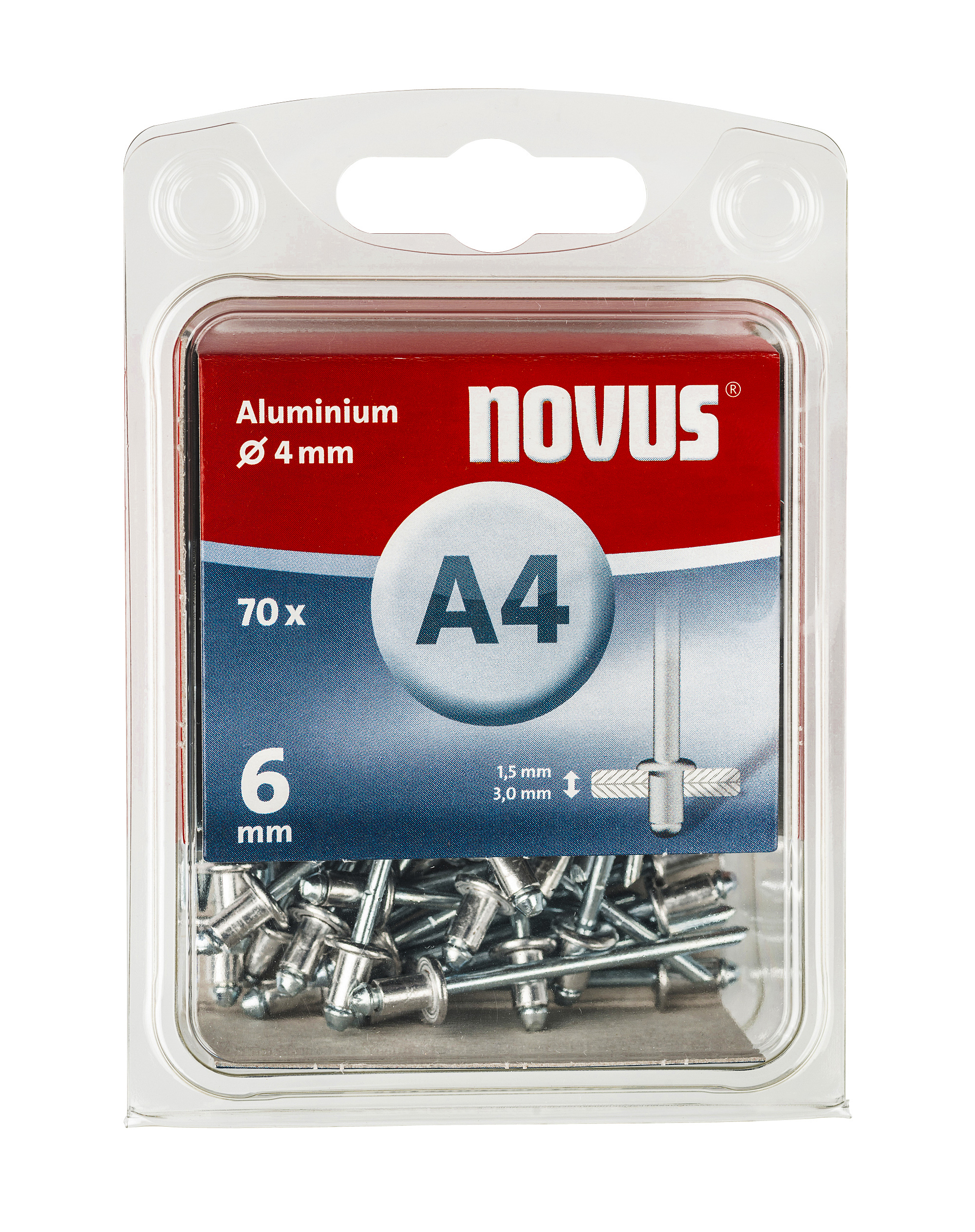 Novus Blindklinknagel A4 X 6mm | Alu SB | 70 stuks - 045-0031