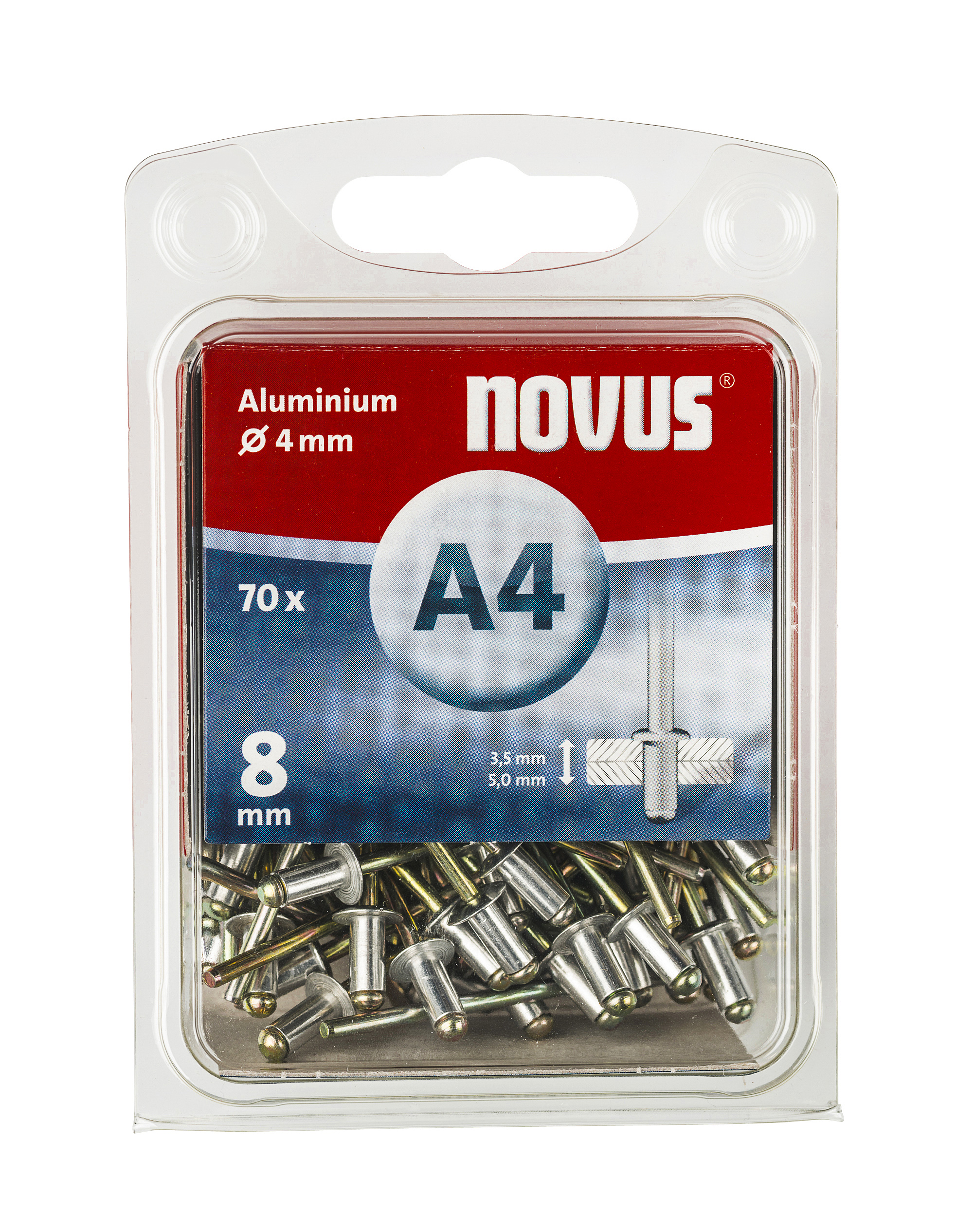 Novus Blindklinknagel A4 X 8mm | Alu SB | 70 stuks - 045-0032