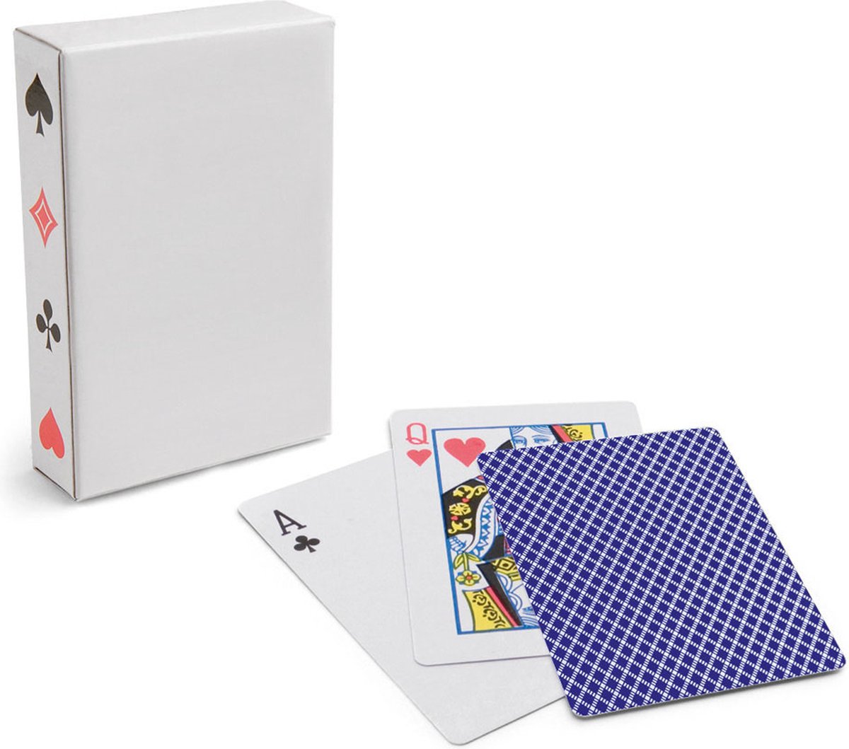 Engelhart 2x Speelkaartenhouders Kunststof 8,6 Cm Inclusief 54 Speelkaarten Blauw - Speelkaarthouders - Rood
