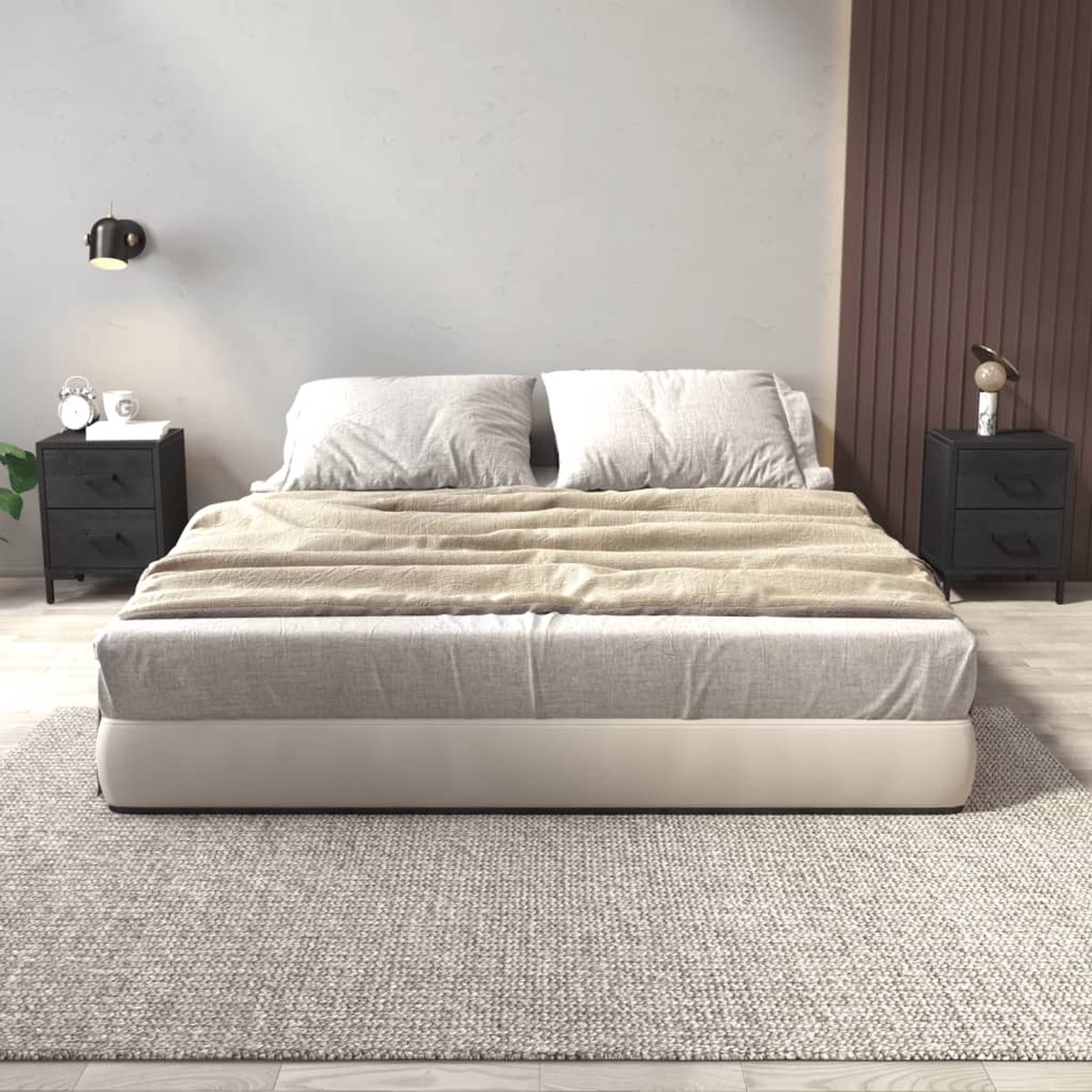 Vidaxl Nachtkastjes 2 St 36x30x45 Cm Massief Grenenhout - Zwart