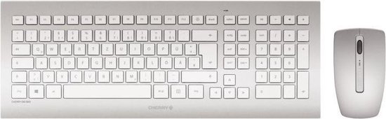 Cherry DW 8000 toetsenbord RF Draadloos QWERTY Amerikaans Engels Zilver, - Wit