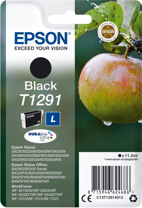 Epson T1291 Singlepack DURABrite Ultra Ink - Zwart